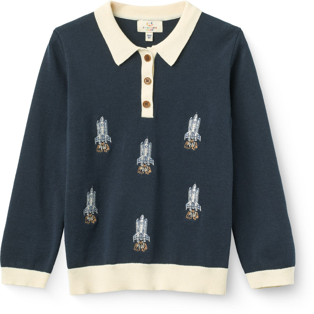 COPENHAGEN COLORS Navy Rocket Comb. Polo W. Embroidery