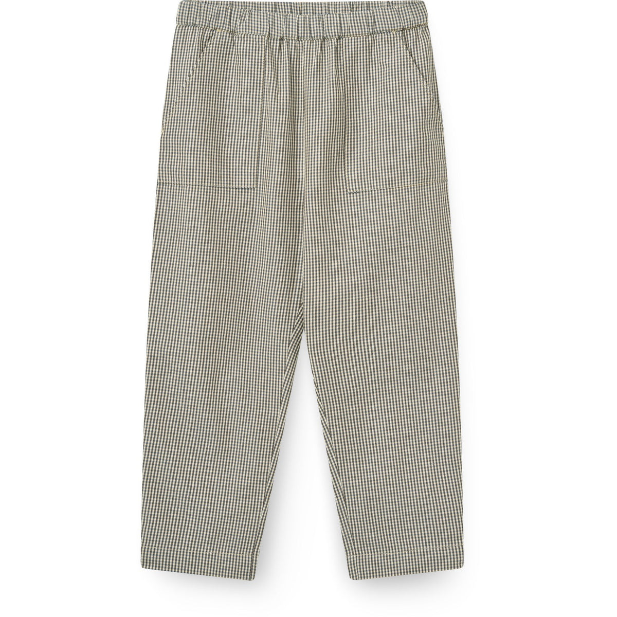 COPENHAGEN COLORS Endless Blue/Brown Check Comb Checkered Pant W. Adjustable Waist