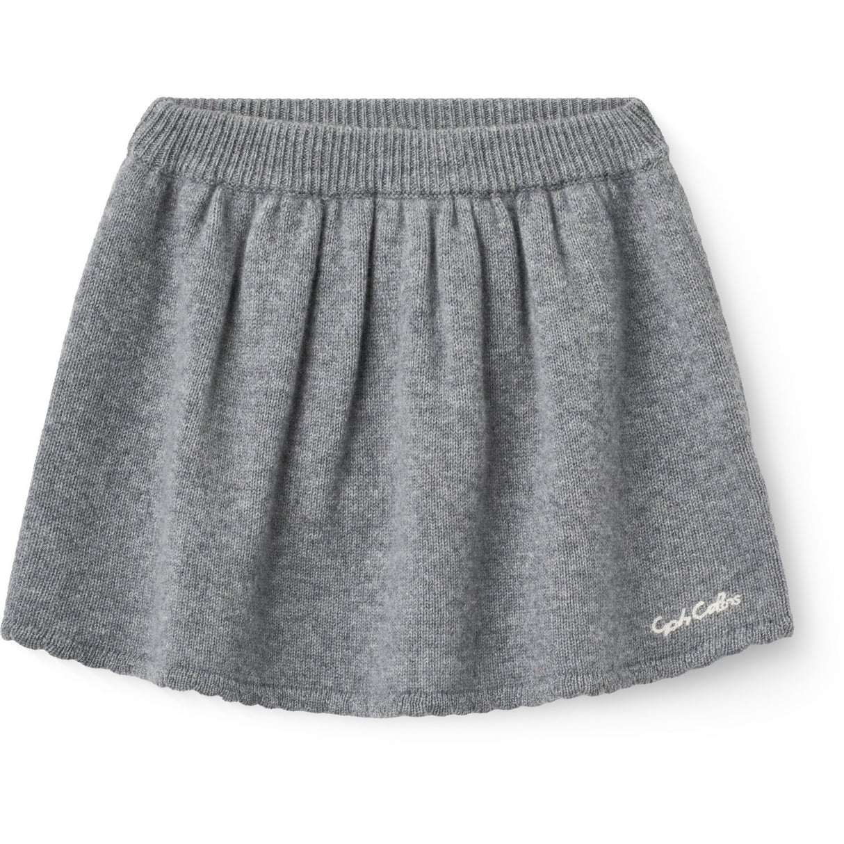 COPENHAGEN COLORS Grey Mel. Cashmere Skirt W. Emb.