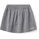 COPENHAGEN COLORS Grey Mel. Cashmere Skirt W. Emb.