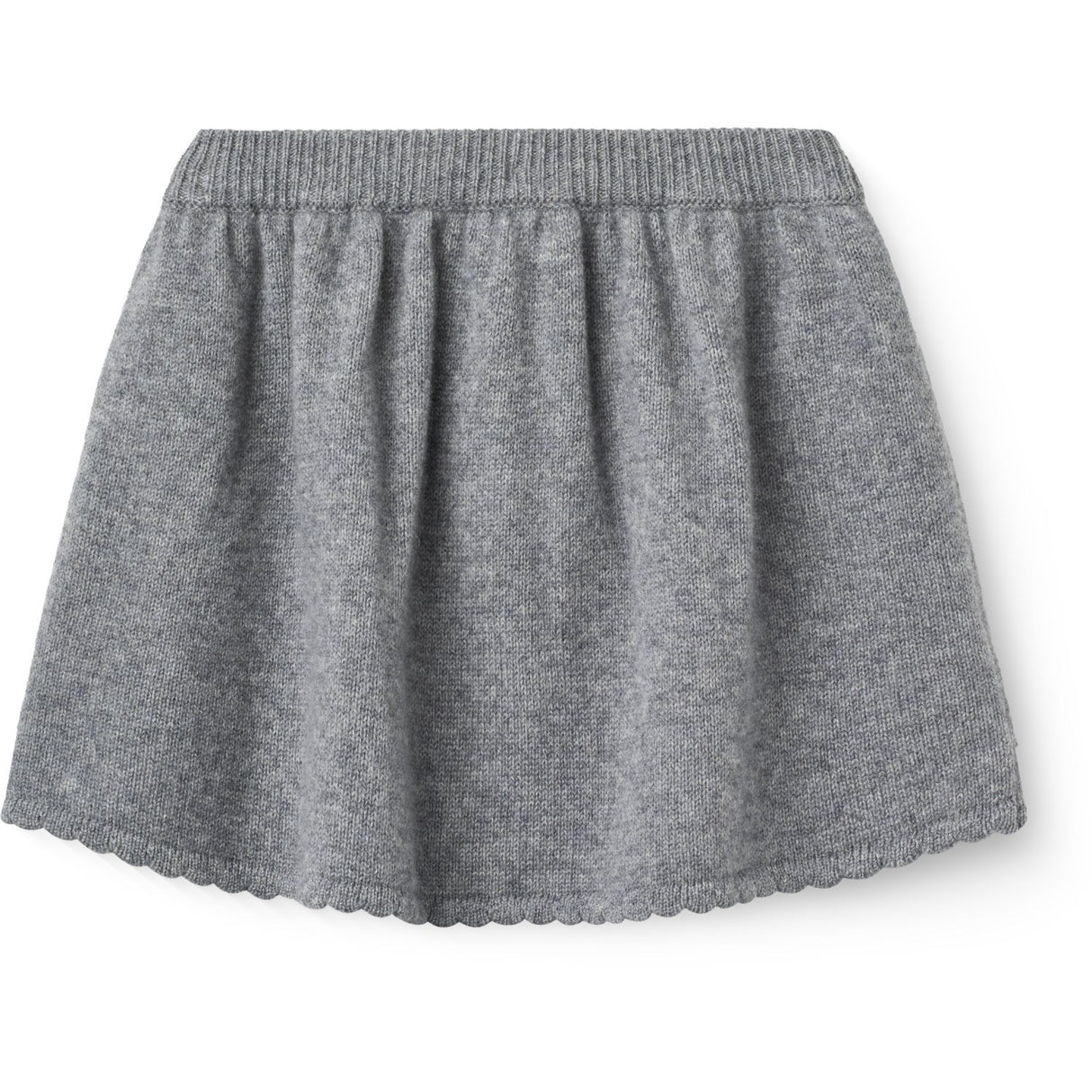 COPENHAGEN COLORS Grey Mel. Cashmere Skirt W. Emb.