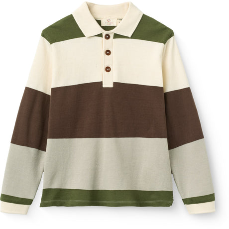 COPENHAGEN COLORS Grey Stripe Pique Polo W. Ls