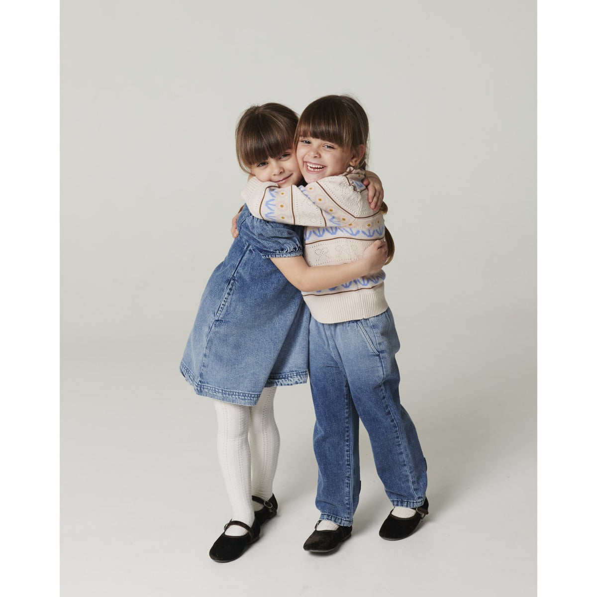 COPENHAGEN COLORS Block Spray Frill Denim Pants W. Bow