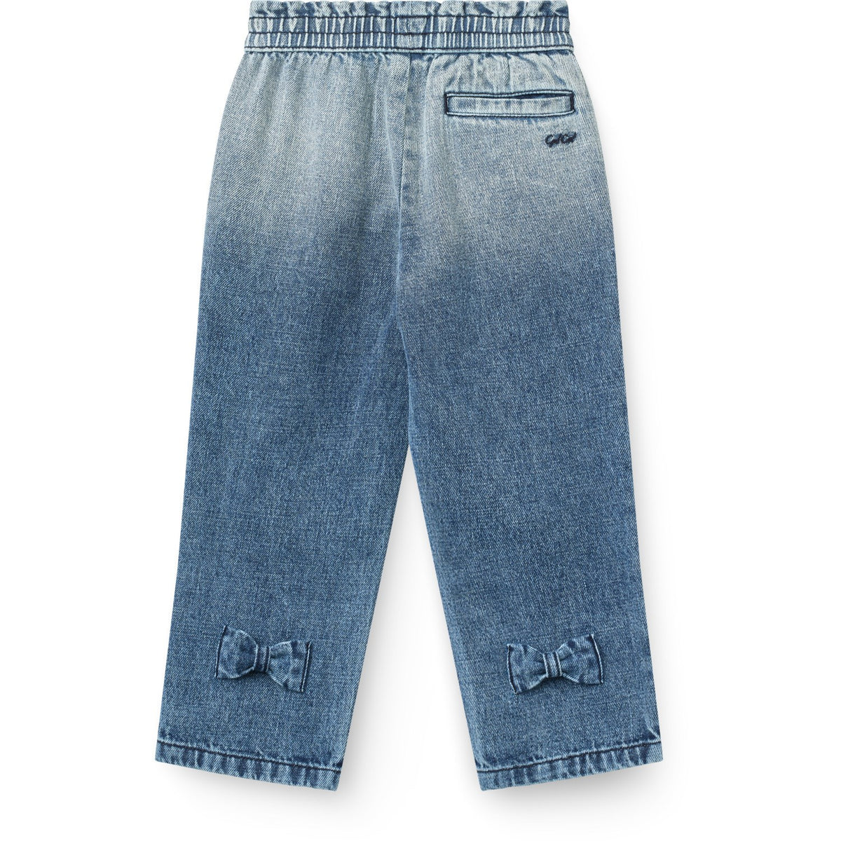 COPENHAGEN COLORS Block Spray Frill Denim Pants W. Bow
