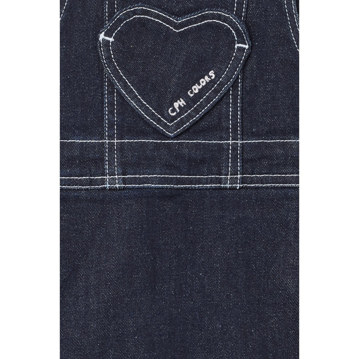 COPENHAGEN COLORS Raw Denim Organic Denim Spencer Dress W. Heart Pocket