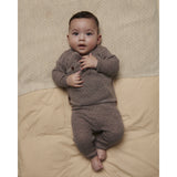 COPENHAGEN COLORS Natural Melange Merino Pattern Baby Cross-Over Cardigan