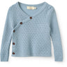 COPENHAGEN COLORS Dusty Blue Merino Pattern Baby Cross-Over Cardigan