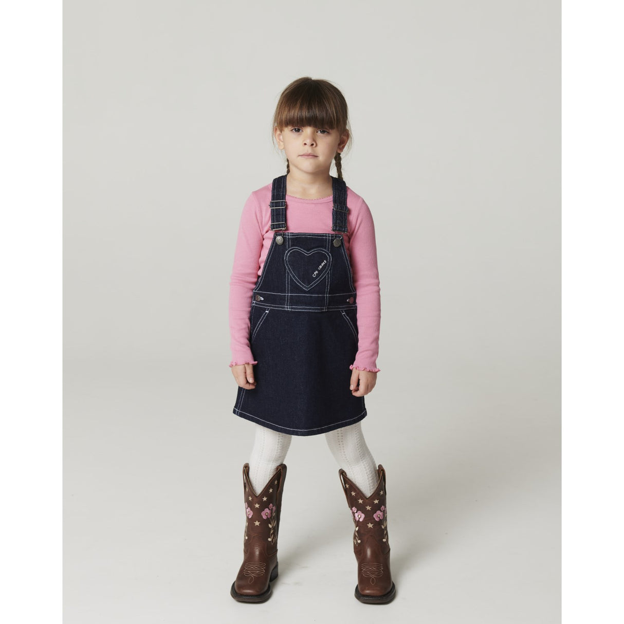 COPENHAGEN COLORS Raw Denim Organic Denim Spencer Dress W. Heart Pocket