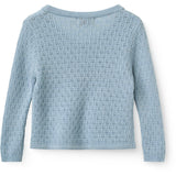 COPENHAGEN COLORS Dusty Blue Merino Pattern Baby Cross-Over Cardigan