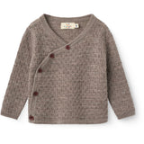 COPENHAGEN COLORS Natural Melange Merino Pattern Baby Cross-Over Cardigan
