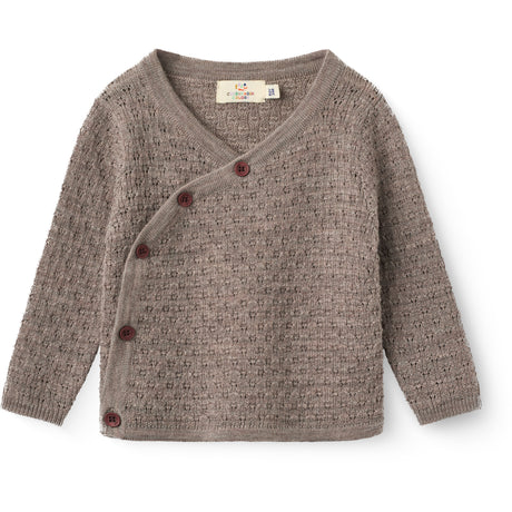 COPENHAGEN COLORS Natural Melange Merino Pattern Baby Cross-Over Cardigan