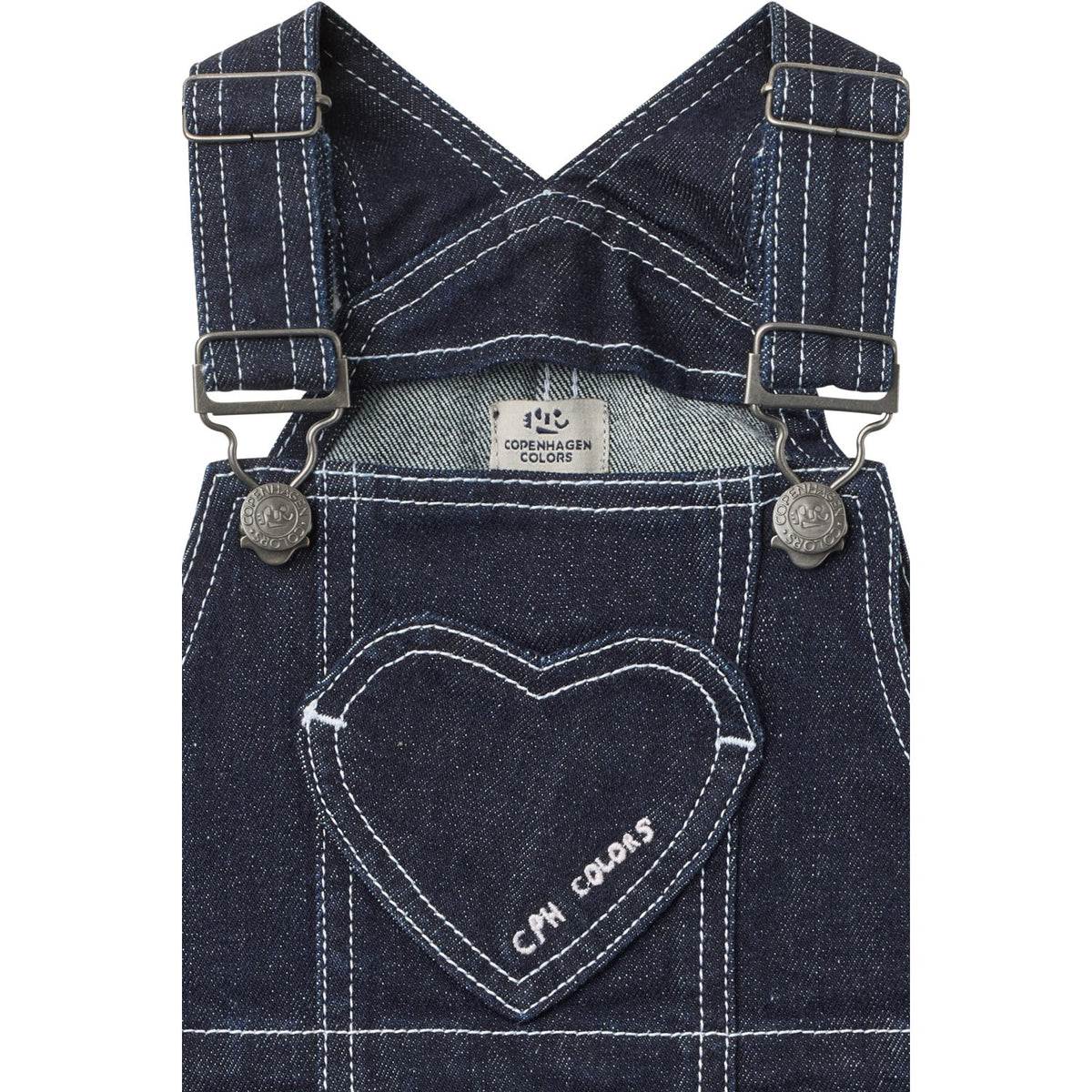 COPENHAGEN COLORS Raw Denim Organic Denim Spencer Dress W. Heart Pocket