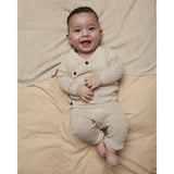 COPENHAGEN COLORS Pale Cream Melange Merino Pattern Baby Cross-Over Cardigan