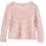 COPENHAGEN COLORS Soft Pink Merino Pattern Baby Cross-Over Cardigan