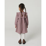 COPENHAGEN COLORS Winter Rose Check Comb Long-Sleeved Dress With All-Over Embroidery