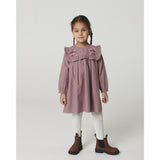 COPENHAGEN COLORS Winter Rose Check Comb Long-Sleeved Dress With All-Over Embroidery