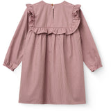 COPENHAGEN COLORS Winter Rose Check Comb Long-Sleeved Dress With All-Over Embroidery