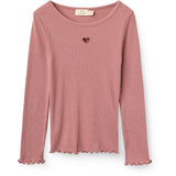 COPENHAGEN COLORS Winter Rose Modal Rib Ls Tee W. Heart Hole Pattern