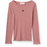 COPENHAGEN COLORS Winter Rose Modal Rib Ls Tee W. Heart Hole Pattern