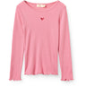 COPENHAGEN COLORS Blossom Pink Modal Rib Ls Tee W. Heart Hole Pattern