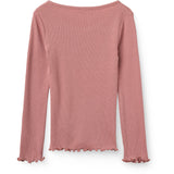 COPENHAGEN COLORS Winter Rose Modal Rib Ls Tee W. Heart Hole Pattern