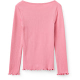 COPENHAGEN COLORS Blossom Pink Modal Rib Ls Tee W. Heart Hole Pattern
