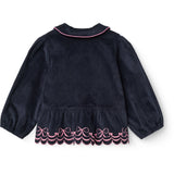 COPENHAGEN COLORS Navy Corduroy Blouse W. Emb.
