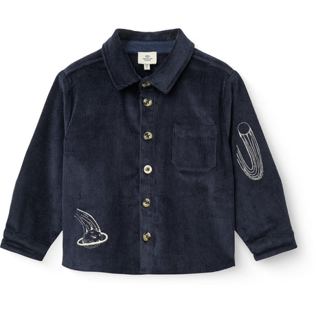 COPENHAGEN COLORS Navy Corduroy Overshirt W. Emb.
