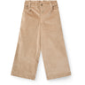 COPENHAGEN COLORS Beige Corduroy Pant W. Wide Leg & Emb. On Backside Pocket