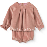 COPENHAGEN COLORS Winter Rose Corduroy Baby Set W. Emb.