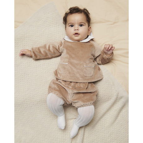 COPENHAGEN COLORS Beige Corduroy Baby Set W. Collar