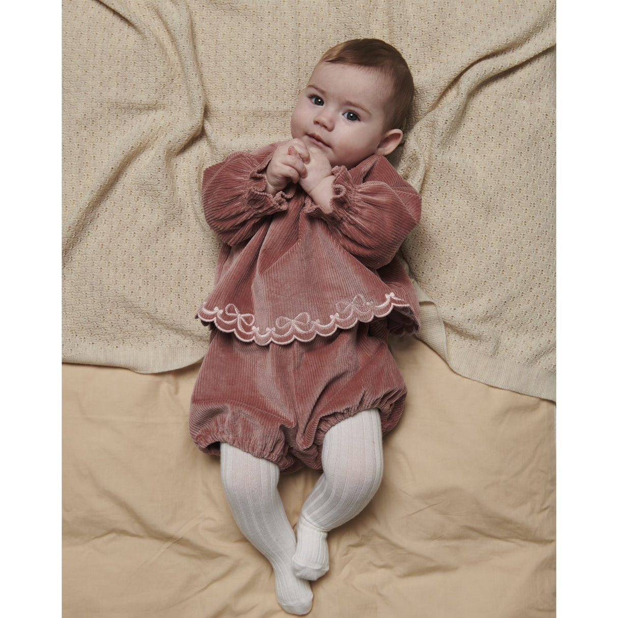 COPENHAGEN COLORS Winter Rose Corduroy Baby Set W. Emb.