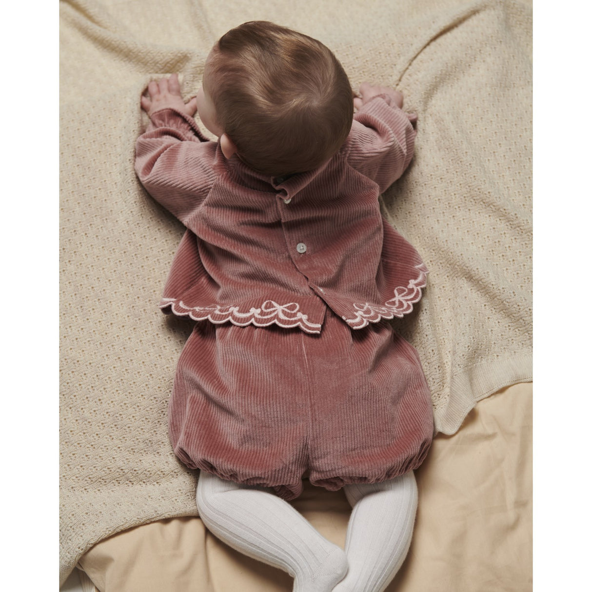 COPENHAGEN COLORS Winter Rose Corduroy Baby Set W. Emb.
