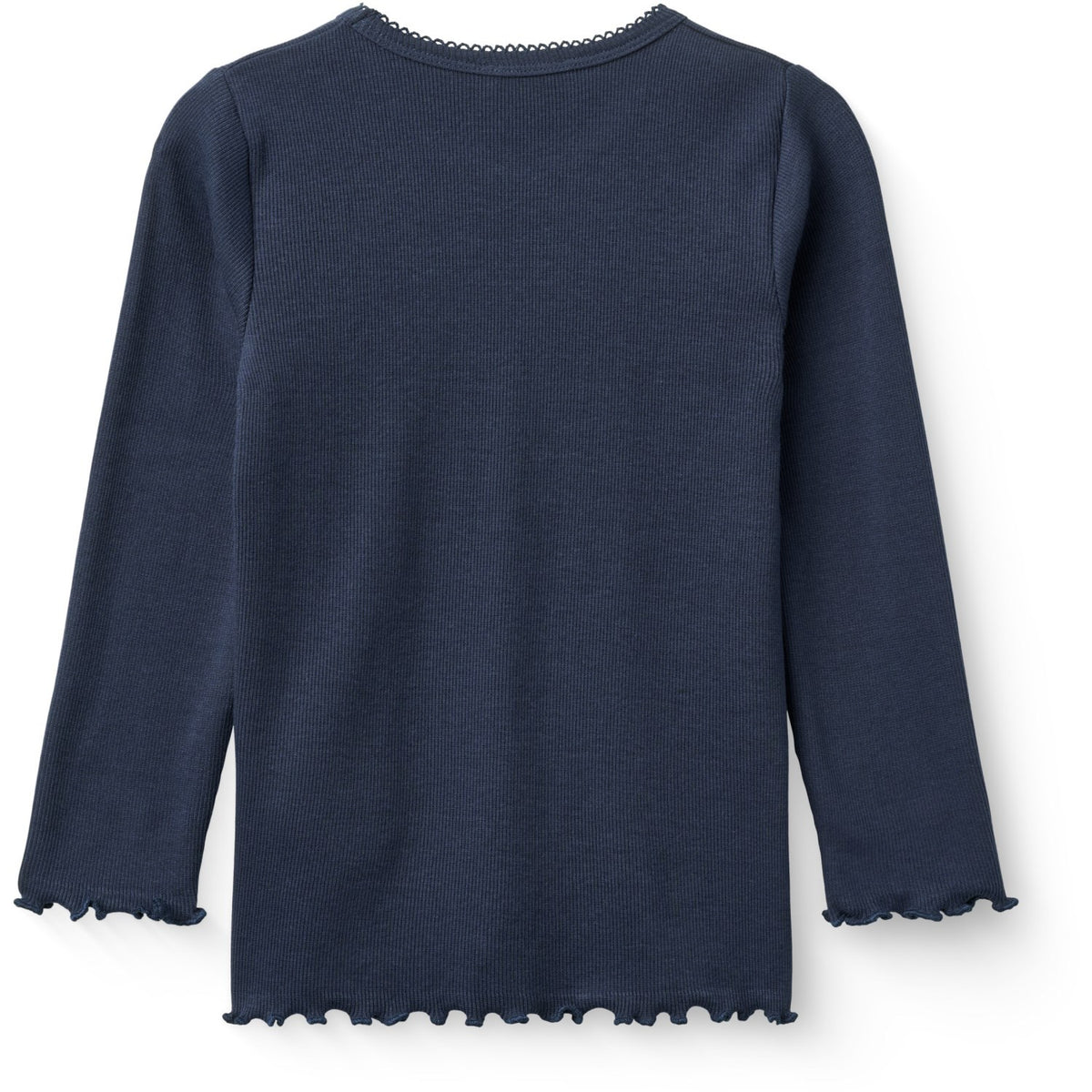 COPENHAGEN COLORS Navy Modal Rib Tee W. Picot & Ls