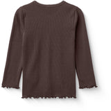 COPENHAGEN COLORS Dk. Brown Modal Rib Tee W. Picot & Ls
