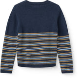 COPENHAGEN COLORS Navy Comb. Striped Merino Sweater