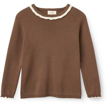 COPENHAGEN COLORS Walnut Comb. Ls Blouse W. Deco Neck