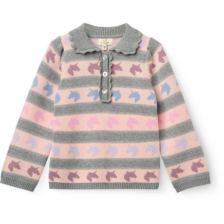COPENHAGEN COLORS Unicorn Unicorn Pattern Ls. Blouse W. Collar