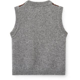 COPENHAGEN COLORS Grey Mel./Dk. Brown/Navy Comb. Argyle Knitted Vest