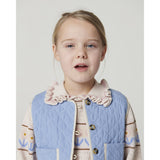 COPENHAGEN COLORS Beige Comb. Knitted Collar Blouse W. Pointelle & Pattern