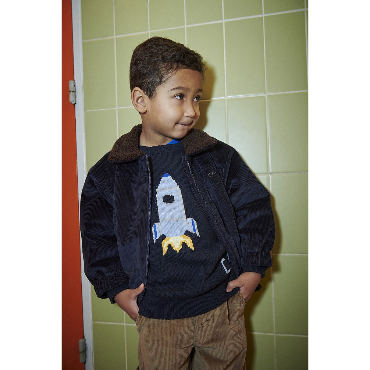 COPENHAGEN COLORS Navy Rocket Comb. Sweater W. Icon
