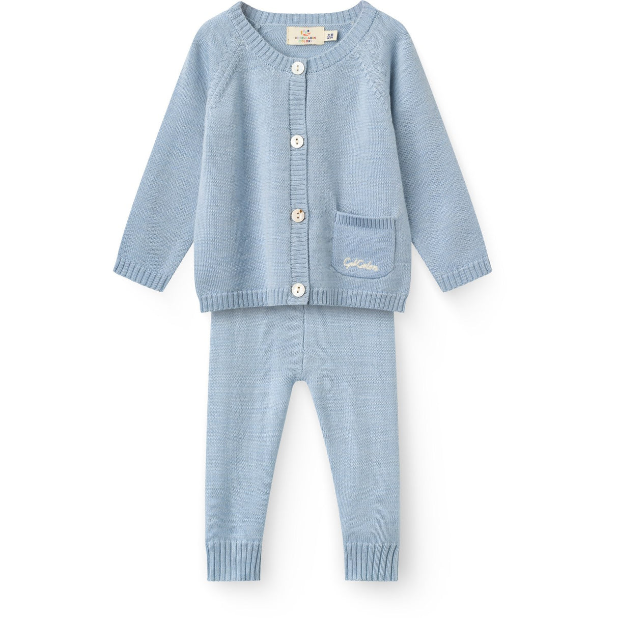 COPENHAGEN COLORS Dusty Blue Classic Merino Baby Set
