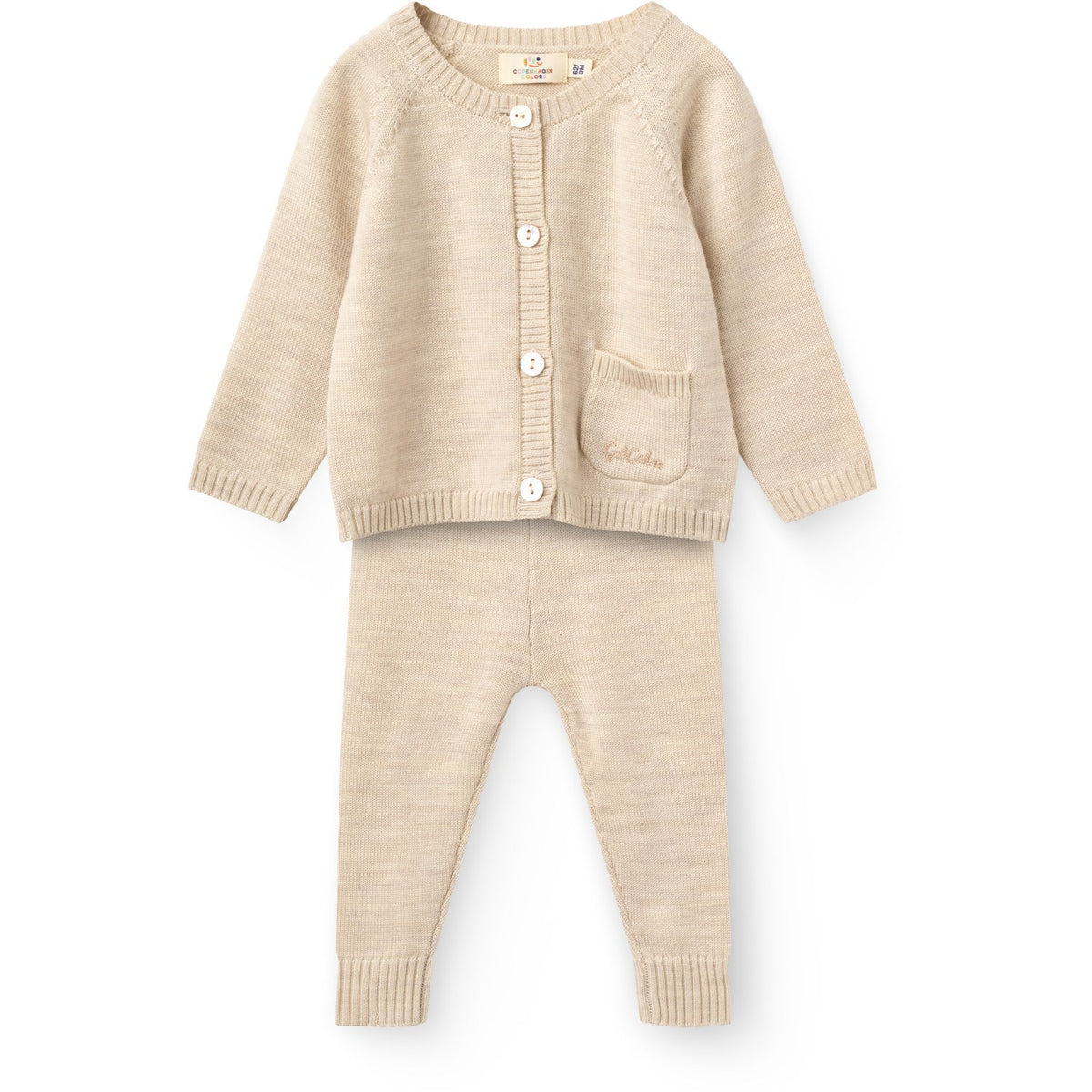 COPENHAGEN COLORS Pale Cream Melange Classic Merino Baby Set