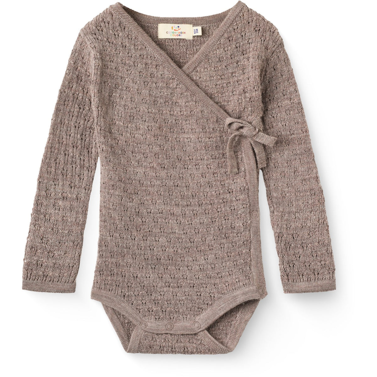 COPENHAGEN COLORS Natural Melange Knitted Pointelle Baby Cross-Over