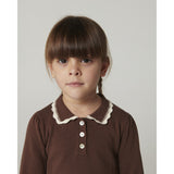 COPENHAGEN COLORS Walnut Comb. Knitted Peplum Dress Ls.