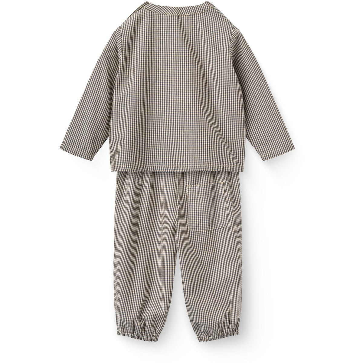 COPENHAGEN COLORS Brown/Sky Check Comb. Checkered Baby Set W. Shirt & Pants