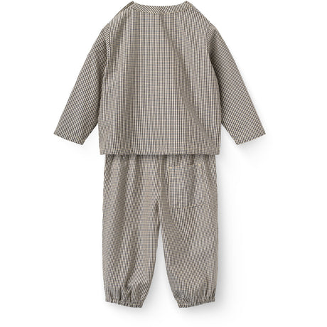 COPENHAGEN COLORS Brown/Sky Check Comb. Checkered Baby Set W. Shirt & Pants