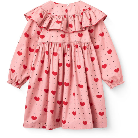 COPENHAGEN COLORS Heart Aop Frill Dress W. Heart Aop