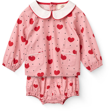 COPENHAGEN COLORS Heart Aop Baby Set W. Heart Aop