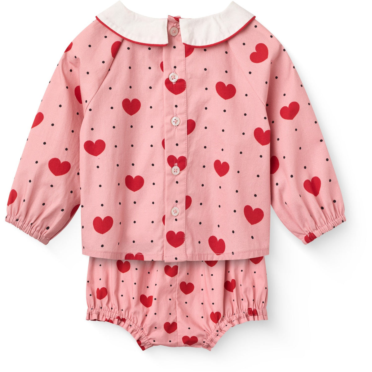 COPENHAGEN COLORS Heart Aop Baby Set W. Heart Aop
